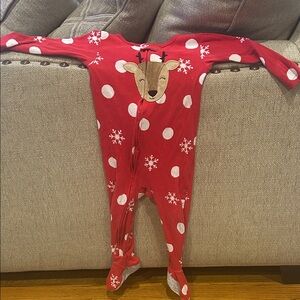 Carter's Red Reindeer Footie Pajamas
